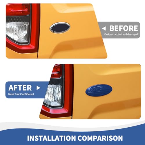Image of RAZPOY for Bronco Emblem Cover, 5.31inch Rear Tailgate Overlay Badge Emblem Cover Trim Fit for 2021-2024 Ford Bronco & Bronco Sport, USA Flag Blue