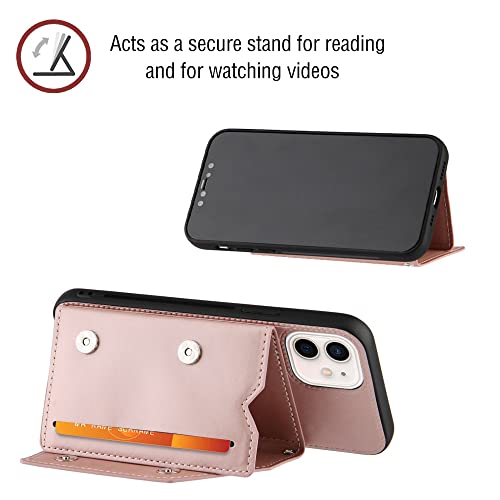 Coque iPhone 13 Mini antichoc TPU avec cordon cuir et porte-cartes HUILUN - 6