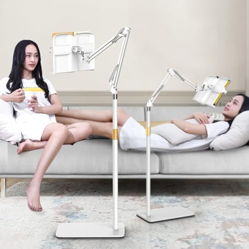 床置き読書スタンド、読書スタンド、本を持ち上げて折りたたむ、怠惰な子供のデスクトップ読書、携帯電話の棚、ベッドサイドでの読書 ブックアームスタンド ベッドブックアーム 寝ながら読書スタンド ブックスタンド 書見台 床置き 180°回転 伸縮 安定性 本を読