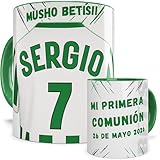 EL DETALLITO Tazas Betis Personalizadas Fútbol Nombre Número Y Dedicatoria Regalo Cumpleaño dia del Padre Original Para Niños Cumpleaños Aficionados De Equipos Apta Microondas Té Café