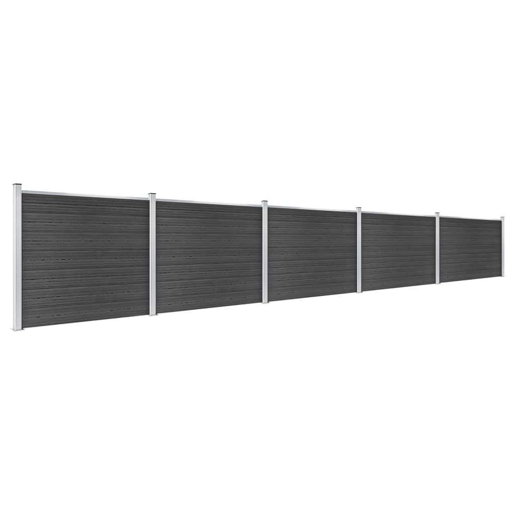 Zaunelement Set WPC 872x146 cm Grau Sichtschutzzaun, Garten Sichtschutz Panel Gartenzaun für Landschaft, Garten und Außende Dekoration