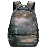 SKTNBM Mochila para hombres y mujeres, mochilas elegantes con estampado de jardín secreto, mochila de viaje de negocios, mochilas multifuncionales unisex, Negro -, Talla única, Mochilas de mochila