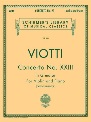 Concerto No. 23 in G Major: Schirmer Library of Classics Volume 444 Score and Parts
