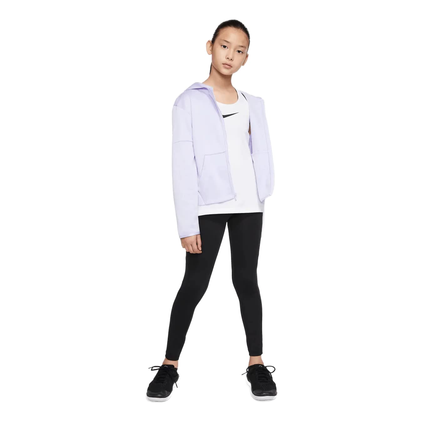 NIKE CI9940-010 Leggings, Black/White, XS para Niñas