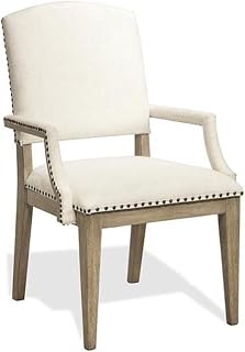 Riverside Furniture Myra Upholstered Wood Dining Arm Chair in Natural