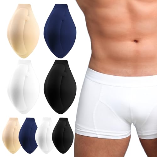 8 Pcs Men Bulge Enhancing Underwear Cup Swimwear Briefs Pad Enlarge Men Cup Sponge Pad for Swimming Trunks Thongs