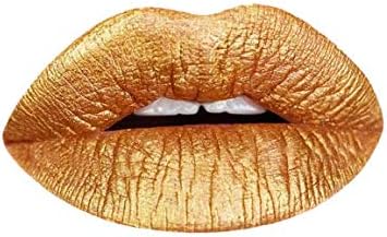 Gold Digger Metallic Liquid Lipstick, Bronze Yellow Lip Color with Shimmery Finish, Long-lasting Makeup, Handmade (Gold Digger)