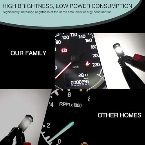 Ajxn 10 PCS Luz LED T5 para Instrumentos de Auto Blanco miniatura 7