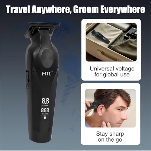 Image of Hair Trimmer with LED Display, Butterfly Wing Design, Precision Trimming with Durable Ceramic Blade for Salon-Grade Grooming（Black）