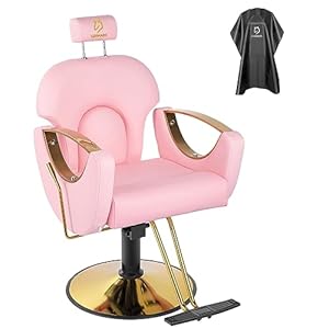 Reclining Barber Chair Salon Chair Height Adjustable Hydraulic Chair Barber Chairs Salon Hydraulic Recliner Chair Hydraulic Pump Profession Shampoo Chair Beauty Salon – Pink