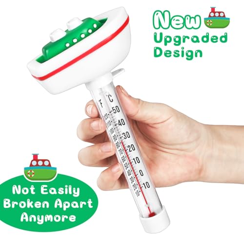Image of Floating Pool Thermometer, Water Temperature Thermometer with String, Large Size Easy Read & Shatter Resistant Pool Accessories for Outdoor & Indoor Swimming Pool, Ice Bath and Hot Tub,Spas (Ship)