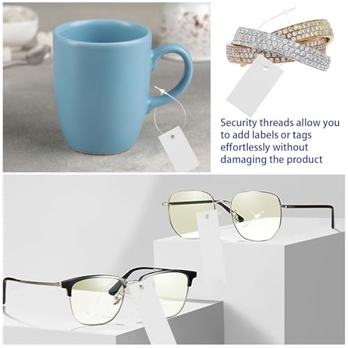 2000 Stück Sicherheitsfäden für Etiketten, 130mm Kunststoff Loop Pins, Transparente Sicherheitsfäden, Wiederverwendbar Loop Pins für Kleidung, Schuhe, Preisschilder，Einfache Handhabung ohne Pistole