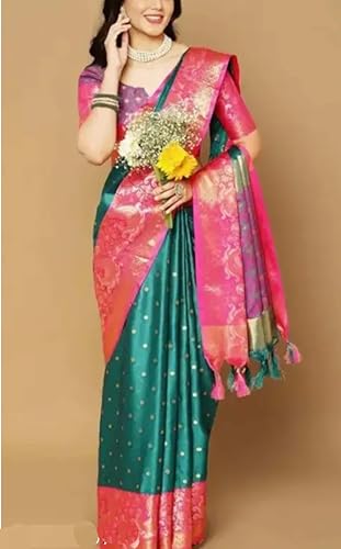 Generic green dharmavaram silk saree – image 2