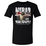 500 LEVEL Merab Dvalishvili UFC Shirt - Merab Dvalishvili Flag WHT (Black, Medium)