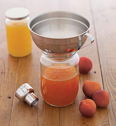 KitchenCraft Home Made Jam Funnel with Recipe, Adjustable, Gift Boxed, Stainless Steel, 14 cm, Silver