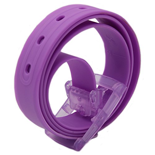 MEISHINE® 115 * 3,5 cm Ceinture unisexe en silicone couleur bonbon parfaite pour femmes/hommes, violet, taille unique