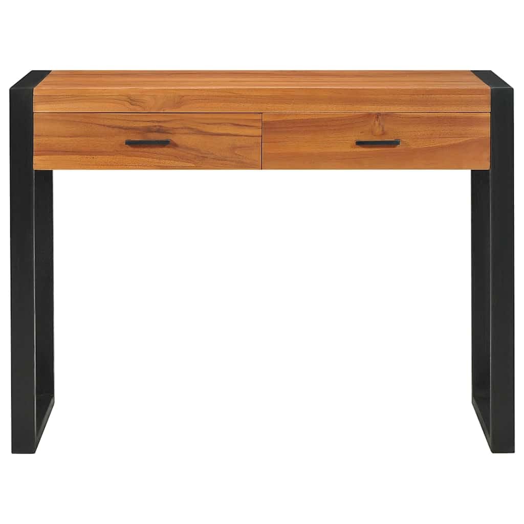 Scrivania a 2 cassetti 100 x 40 x 75 cm in legno massello di teak