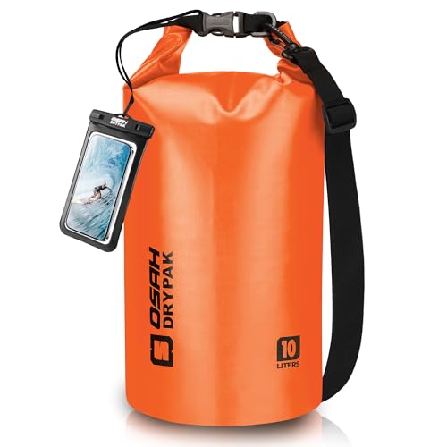 OSAH DRYPAK Dry Bag wasserdichte Tasche 5L/10L/20L/30L/40L Drybag Rucksack Wasserdicht Beutel mit Schultergurt und Wasserfester Handyhülle für Wassersport, Kajakfahren, Bootfahren, Camping