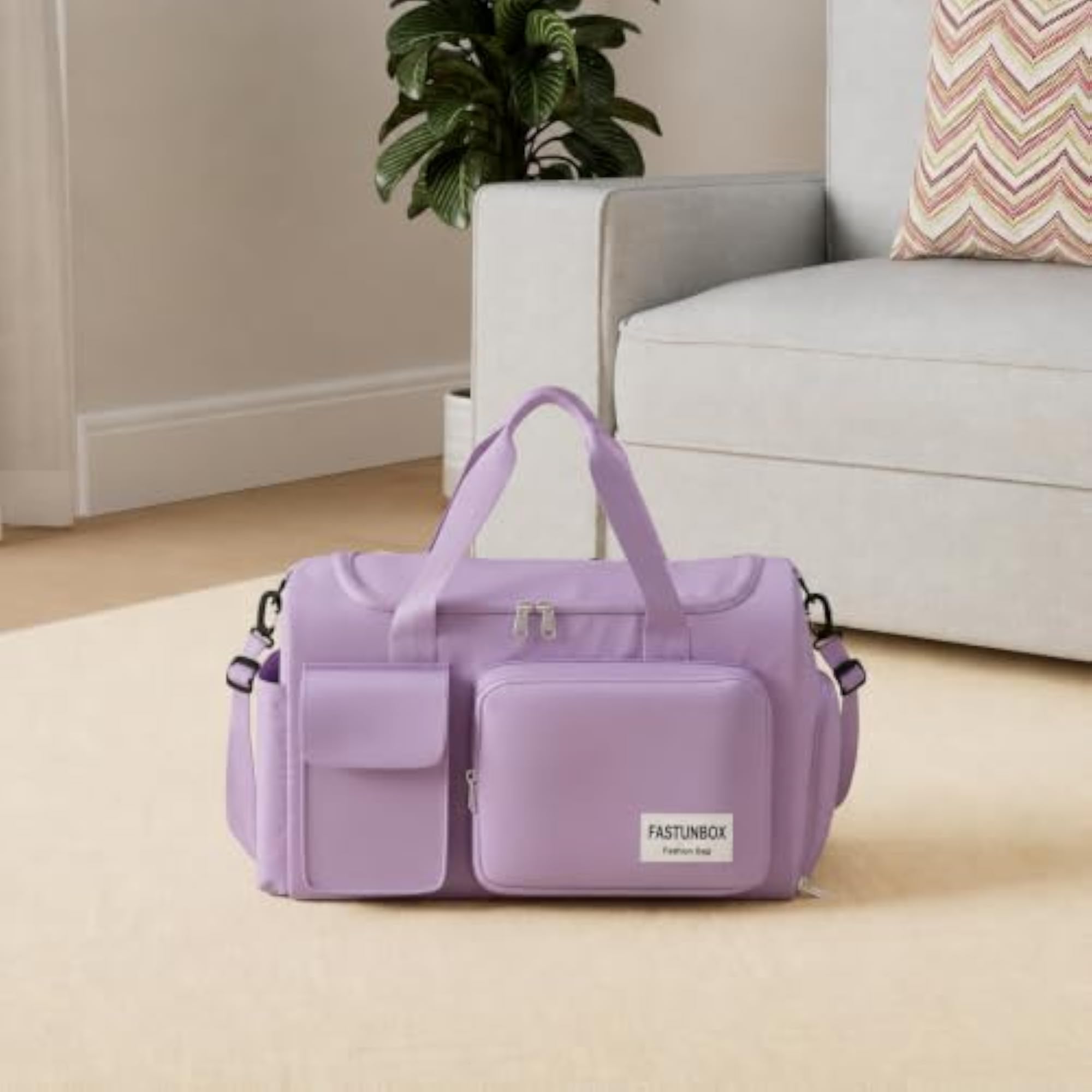 Travel Duffle Bag with Shoe Compartment & Wet Pocket, Large Capacity