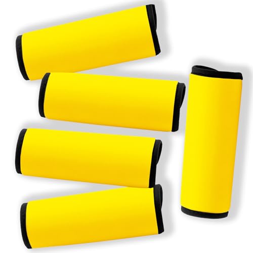 Image of Neoprene Luggage Handle Wraps for Traveling Bright Color Luggage Tags|Handle Wraps|Handle Covers (Gold)