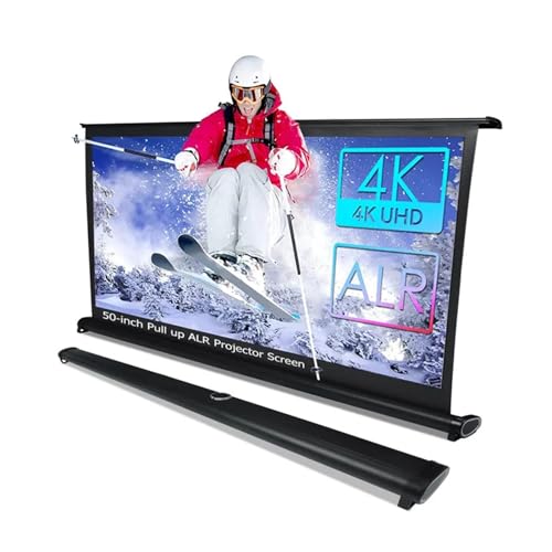Pantalla de proyector mesa 50 pulgadas con soporte plegable sobremesa 16:9 y 4:3