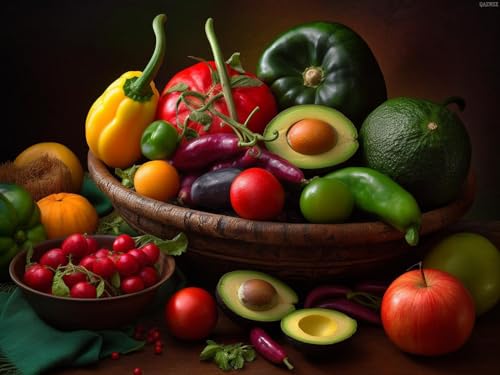 Broderie diamant 5D fruits et légumes avec strass brillants