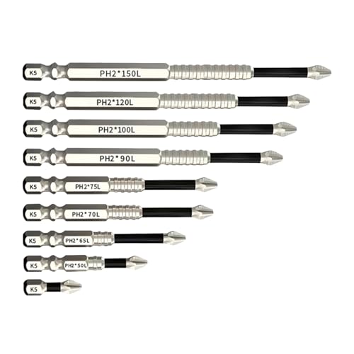 Acunny Bohrer-Bit-Set – 9-fach-Schraubendreher-Netzbohrer, hohes Magnetwerkzeug, rutschfeste Leitung, Verlängerung, Reparatur von Geräten, Liebhaber