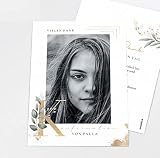 printkiss Danksagungskarten Konfirmation Zarte Ranken, Danksagung zur Konfirmation im 5er Karten Set personalisiert mit Text & Fotos (120 x 170 cm)