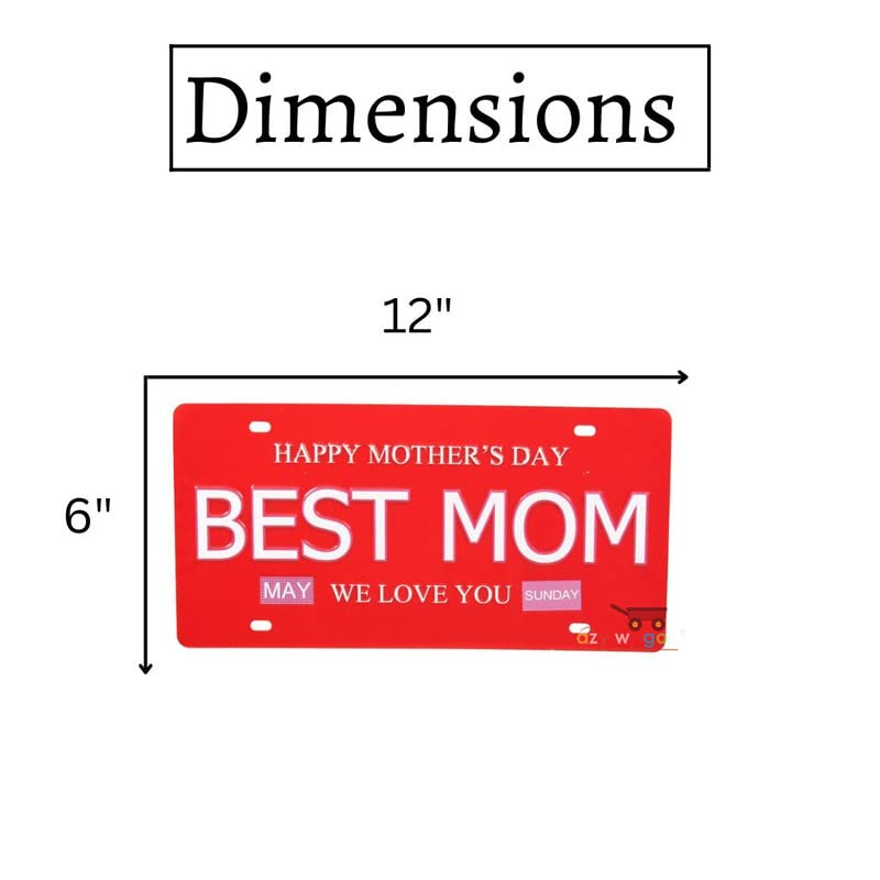 Image of My Florida IYT E32 Metal Signs - License Wall Plate, Decorative Car Tag for Cafe, Restaurant, Shop, Home, Hotel, Club, Office, Living Area (TS Happy-Mother-s-Day)