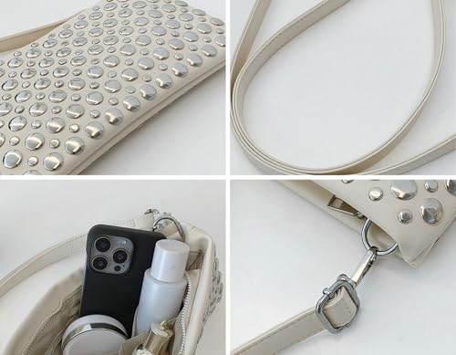 Studded Crossbody Bags for Women Pu Leather Clutch Purses for Women Retro 90s Handbags Chic Evening Bag Envelope Clutch 20252