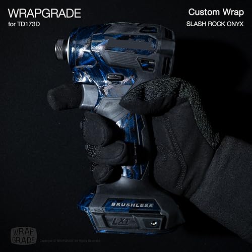 WRAPGRADE Custom Wrap Aufkleber Abziehbild kompatibel mit Makita DTD173 18V LXT (Slash Rock Onyx)