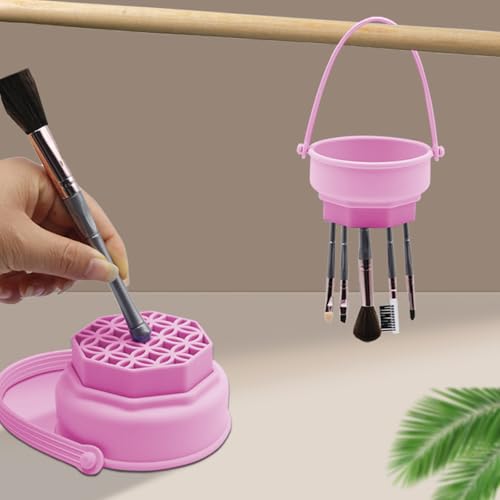 KASESSS 3 in 1 Limpiador Brochas Maquillaje, Silicona Limpiador de Brochas de Maquillaje Extraíble Limpia Brochas Maquillaje Makeup Brush Cleaner para Limpieza Secar y Almacenar de Pinceles Cosméticos - imagen 7