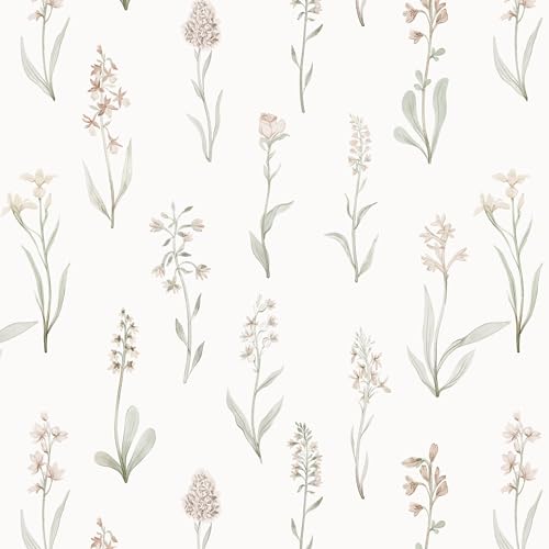 Wudnaye Beige Floral Peel and Stick