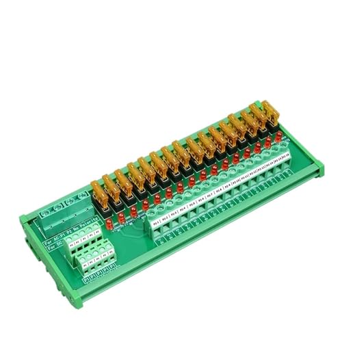 Placa de fusibles de 16 posiciones riel DIN para CA CC 5-32V