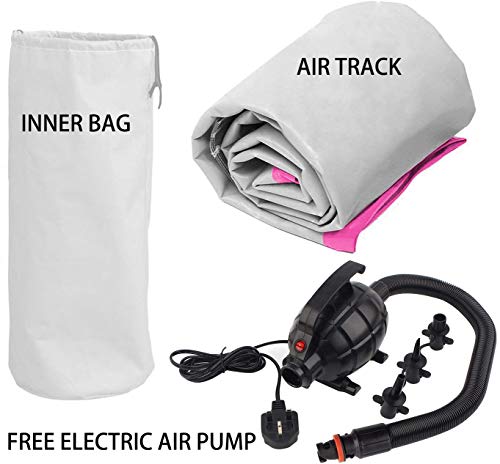 DOBESTS Airtrack Gymnastics Tumbling Mat 10ft 13ft 16ft 20ft Air Track with Electric Air Pump for Home Gym Taekwondo Training Yoga Exercise Mats Indoor Outdoor (Pink, 4m) - Thumbnail 7