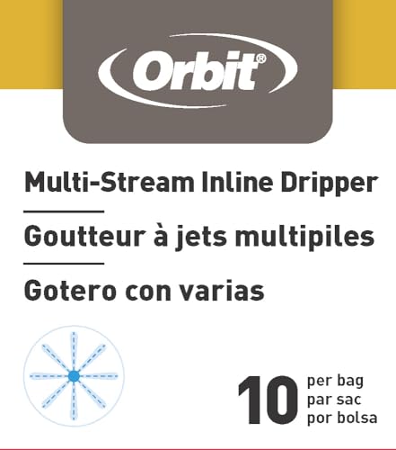 Orbit 67101 1/4" Barb Drip Irrigation Multi-Stream Inline Drip Emitter, 10 Pack - image 3