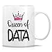 Retreez Funny Mug For Data Scientist - Queen Of Data - 11 Oz Ceramic Coffee Cups For Data Science Analyst, Computer Statistician, Data Analysts - Birthday, Graduation gift for her, mom, wife, sister