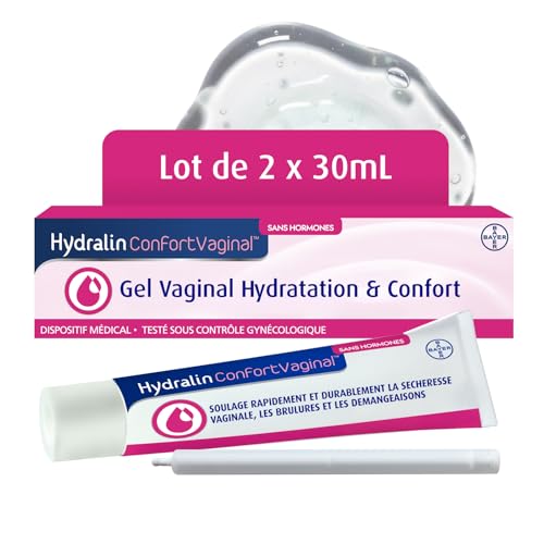 Hydralin Confort Vaginal Gel Intime Femme - Hydratant, Apaisant -Protection flore Intime - Soulage Sécheresse Vaginale, Brûlures et Démangeaisons - Avec Applicateur Hygiénique - Sans Hormones - 2x30ml