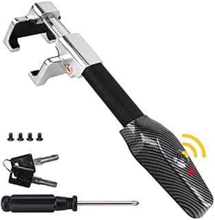 Turnart Premium Steering Wheel Lock with Alarm, Anti-Theft Device with 120 dB Super Loud Siren, Universal Fit for Cars, Trucks, Vans and SUVs, 2 Keys