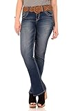 WallFlower Women's Belted Luscious Curvy Bootcut Jean
