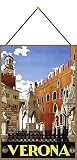  Blechschild Con cordel de 30 x 20 cm – Cartel decorativo – Italia – Verona – Blechemma