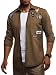 Produktbild Leif Nelson Herren Hemd Freizeithemd T-Shirt Langarm 100% Baumwolle Männer Langarmshirt Oversize Jeanshemd Jungen Basic Shirt Kurzarmshirt Jeansjacke Sommerhemd LN3845 Khaki X-Large