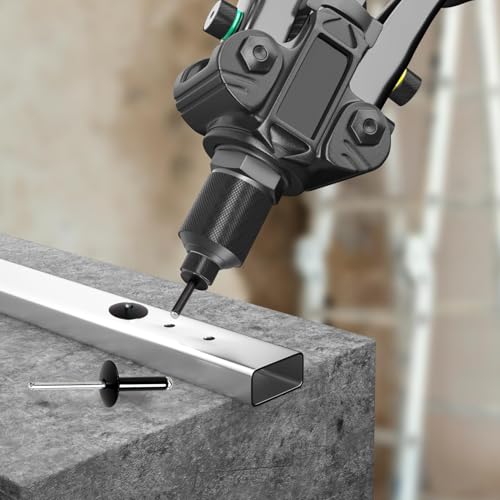 50 Stück Aluminium-Blindnieten mit großem Flansch, 4,8 mm Blindnieten Alu Nieten Popnieten Set, Pop-Nieten mit Flachkopf Popnieten für Hochfeste Verbindungen in Bau, Auto und Möbel, Schwarz