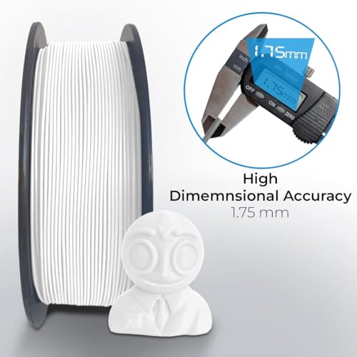 Image of NFIL3D 1.6KG PETG+ Snow White 3D Printer Filament | Filaments for 3D Printer| 1.75mm| Accuracy - + /- 0.015mm | 1000g 3D Filament, 250g Spool & 350g Packaging Weight (Total Weight 1.6KG)