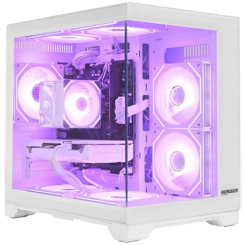 Image of Gaming PC Desktop, AMD Ryzen 5 5500 6-Core 3.6GHz, RX 6500 XT 4GB, 16GB DDR4 RAM, 1TB NVMe SSD, Software-Controlled Lighting, Windows 11, Prebuilt Gaming Computer for 1080p Gaming & Streaming, White