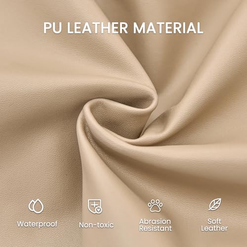 FANSU Dining Chair Seat Covers Set of 6, Pu Leather Waterproof Chair Seat Covers with Ties for Dining Room - Image 3