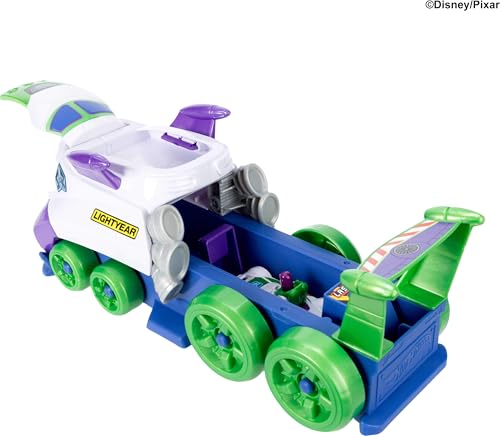 Hot Wheels Toy Car, Disney and Pixar Hi-Tech Buzz Lightyear Launcher & Hauler with 1:64 Scale Die-Cast Superstar Speeder Hi-Tech Buzz Lightyear - image 6