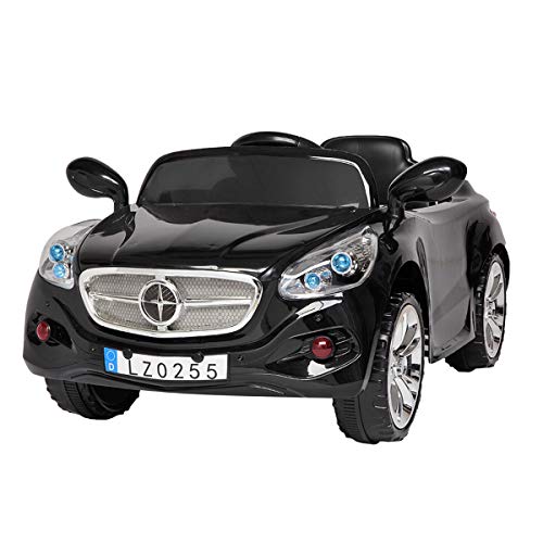 Kids Car,12V Toddler Ride On Car with 2.4G Remote Control,Electric Stroller with MP3 Player,3 Speed Modes,Led Headlights,Horn (Black)