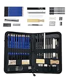 Da Vinci Eye 40PC Drawing Kit - Pencil, Marker, White Charcoal, Graphite and More. Gift Set Perfect