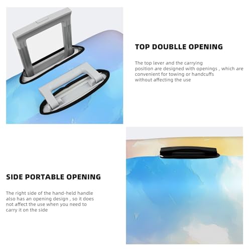 Watercolor Beach Elastic Travel Luggage Cover, Washable Spandex Suitcase Protector, Anti-Scratch Fits 18-32 Inch 5